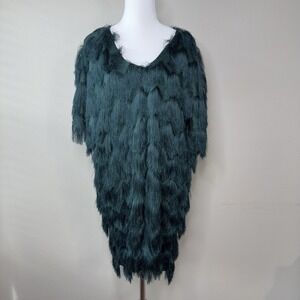 H&M S Fringe Dress Party Holiday Disco Dance Retro Flapper Swing Oversized